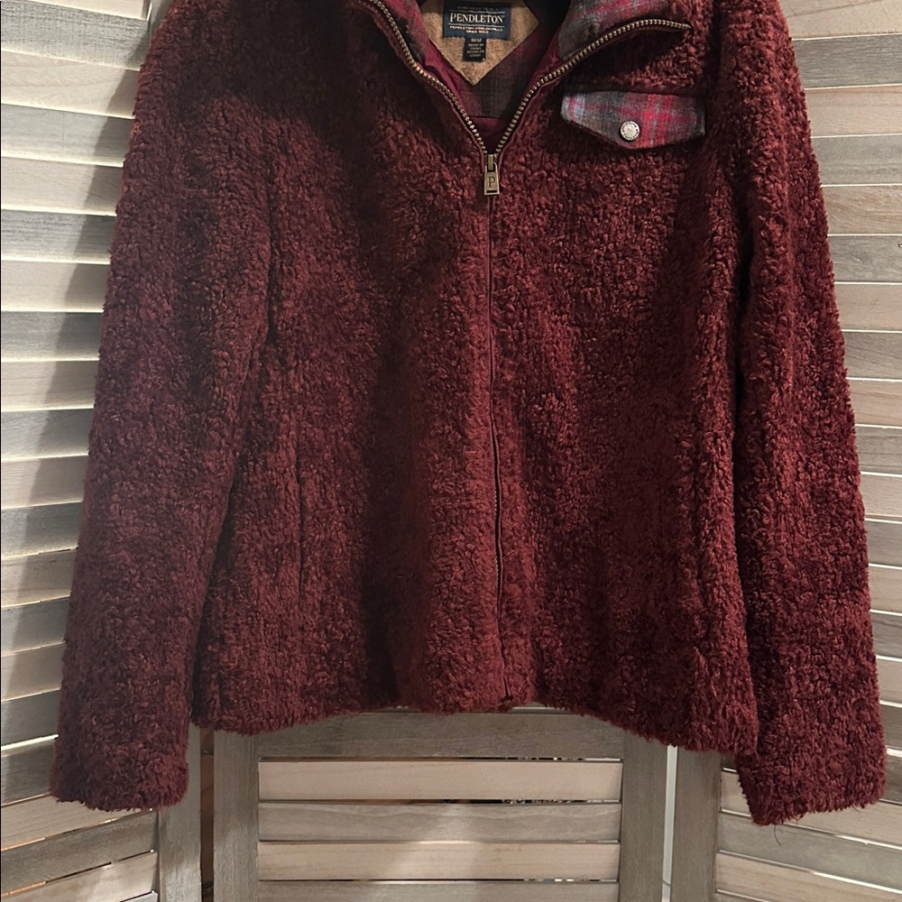 Pendleton Women's Deep Red Teddy Jacket - image 3